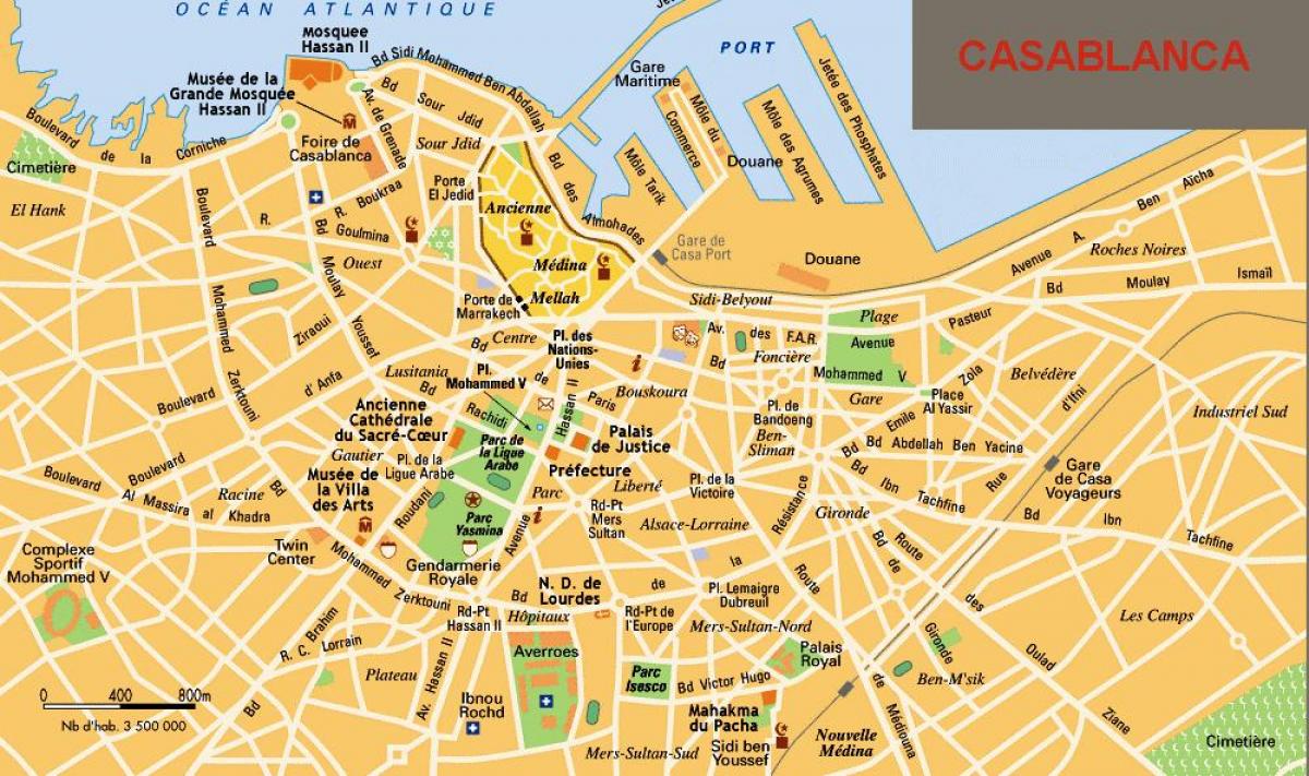 Casablanca city center map
