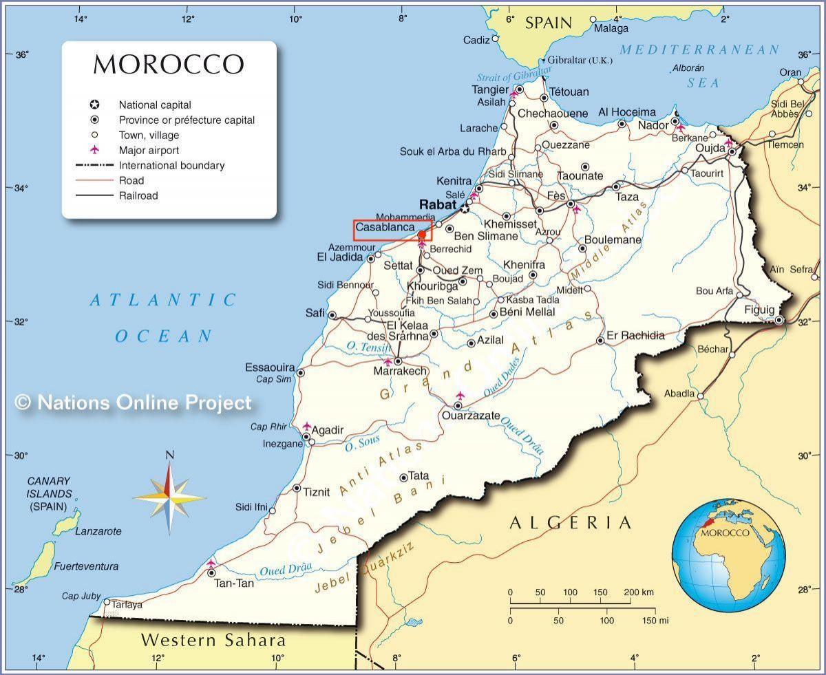 Casablanca on Morocco map