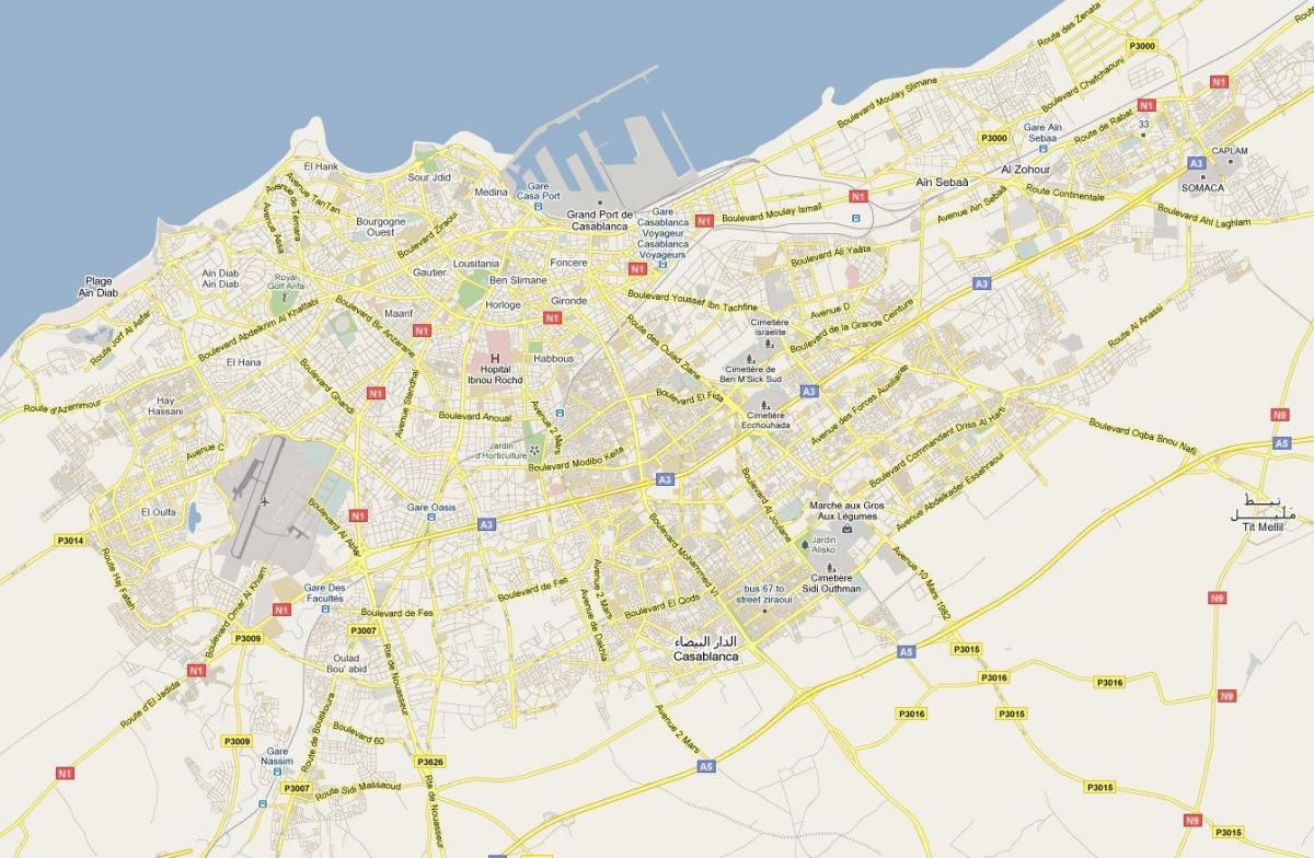Casablanca roads map
