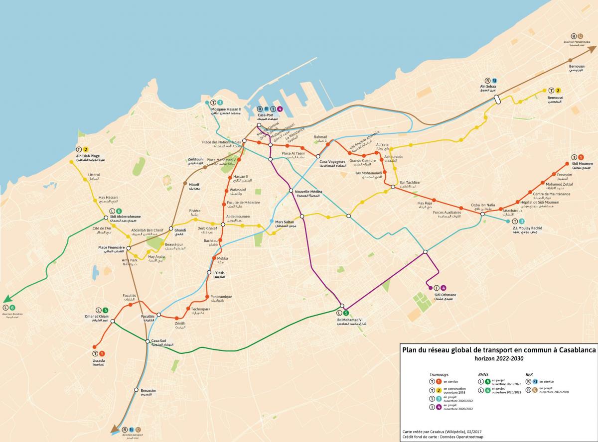 Casablanca transportation map