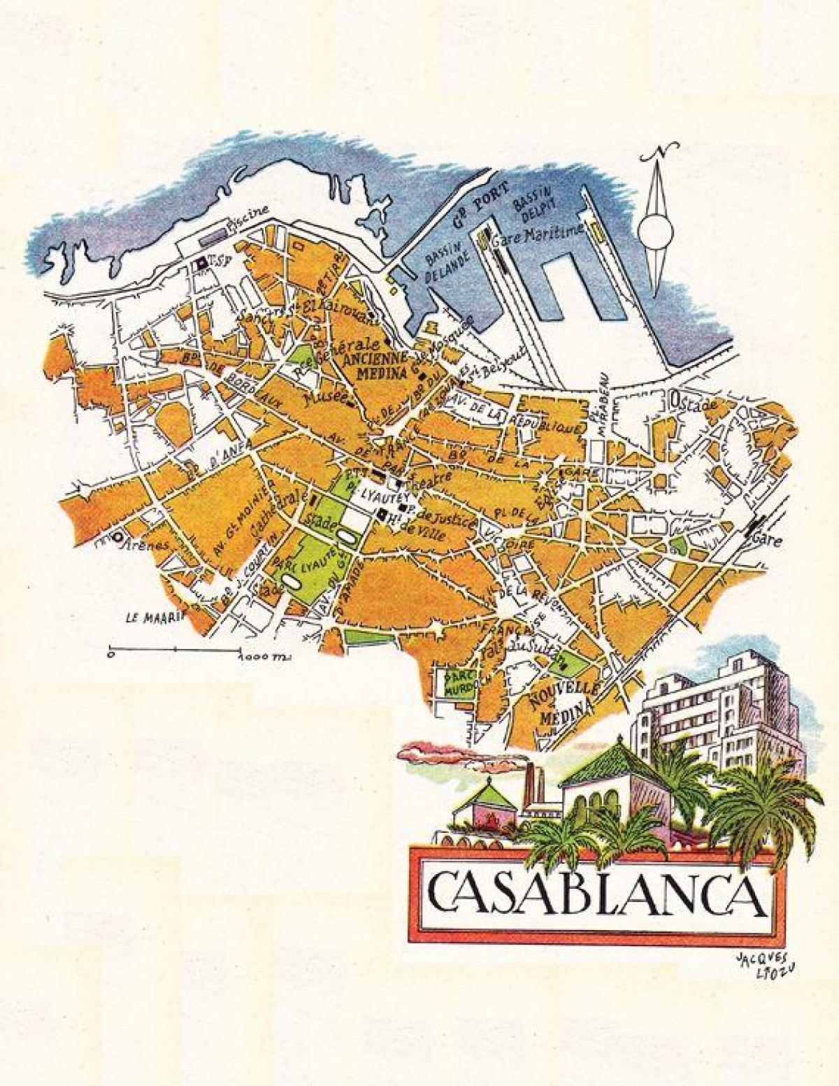 Casablanca antique map